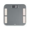 Waga łazienkowa z analizą masy ciała, do 180 kg, 33 x 33 cm, szara