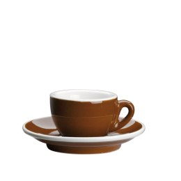 Filiżanka do espresso, ze spodkiem, 0,05 l, brąz