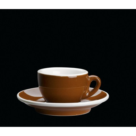 Filiżanka do espresso, ze spodkiem, 0,05 l, brąz