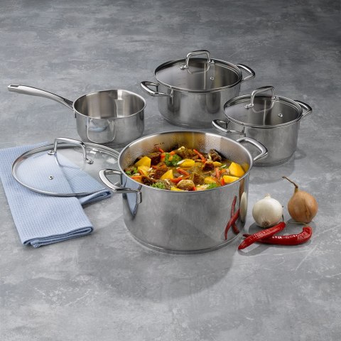 Zestaw garnków z pokrywkami 4 sztuki