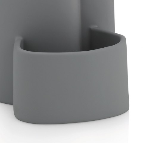 Ceramiczny dozownik do mydła ze szczotką do naczyń wys.22 cm 350 ml szary