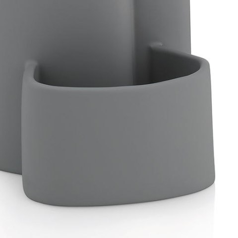 Ceramiczny dozownik do mydła ze szczotką do naczyń wys.22 cm 350 ml szary