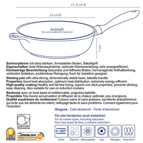 Głęboka patelnia, 1,9 l, śred. 24 cm