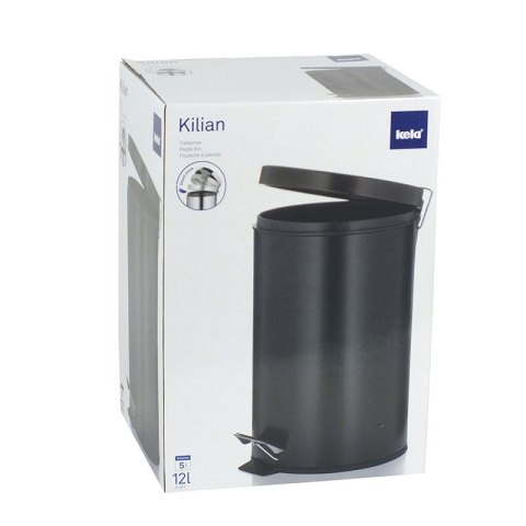 Kosz otwierany pedałem, 12,0 l, czarny