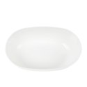 Owalny plastikowy pojemnik na chleb z bambusową pokrywką, 37,5x23x14 cm, biały