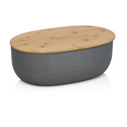 Owalny plastikowy pojemnik na chleb z bambusową pokrywką KELA 37,5 x 23 x 14 cm