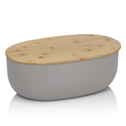 Owalny plastikowy pojemnik na chleb z bambusową pokrywką KELA 37,5 x 23 x 14 cm