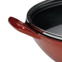 Wok ze szklaną pokrywą 4 L czerwony