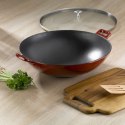 Wok ze szklaną pokrywą 4 L czerwony
