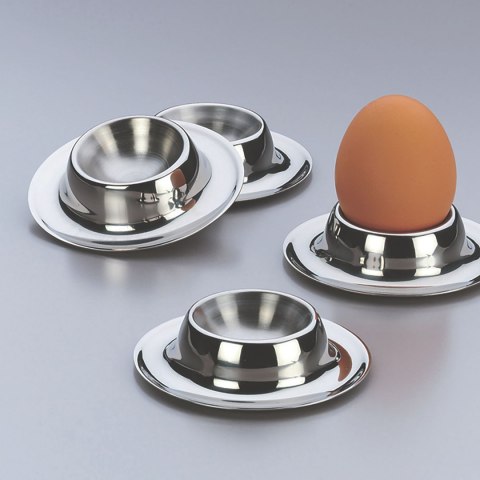 Kieliszki na jajka stalowe 4 sztuki KELA