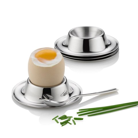 Kieliszki na jajka stalowe 4 sztuki KELA