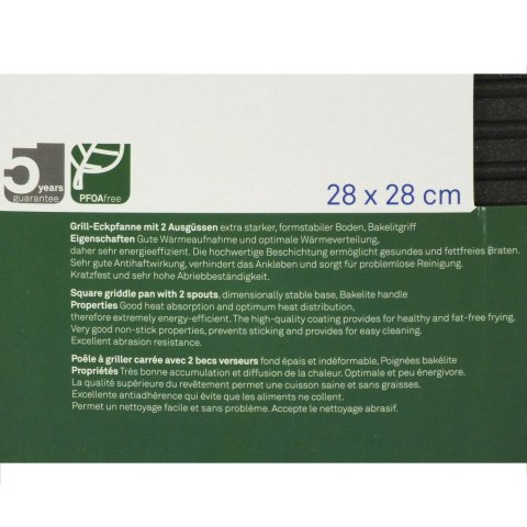 Patelnia grillowa kwadratowa 28 x 28 x 4 cm