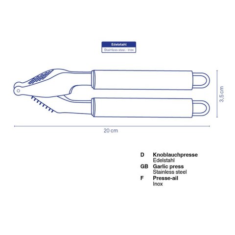 Praska wyciskacz do czosnku 20 cm KELA