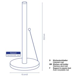 Stojak na ręczniki papierowe, stal matowa, śred. 15 cm