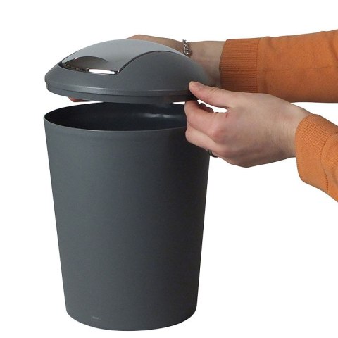 Kosz na śmieci łazienkowy, 5,0 l, szary
