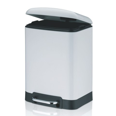 Kosz otwierany pedałem, 6,0 l, biały