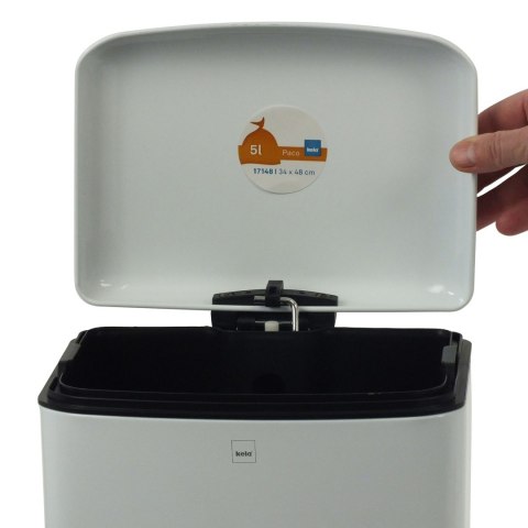 Kosz otwierany pedałem, 6,0 l, biały