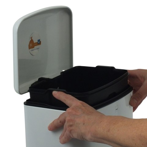 Kosz otwierany pedałem, 6,0 l, biały