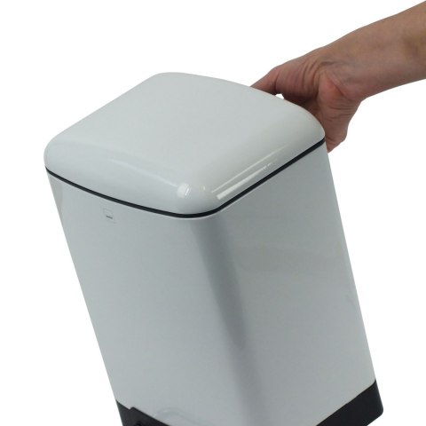 Kosz otwierany pedałem, 6,0 l, biały