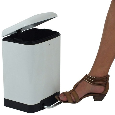 Kosz otwierany pedałem, 6,0 l, biały