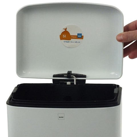 Kosz otwierany pedałem, 6,0 l, biały