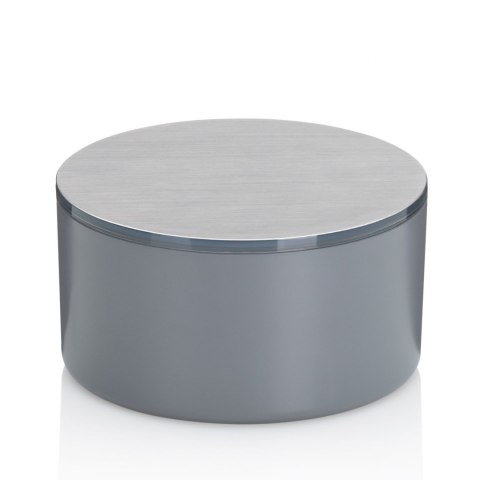 Pojemnik kosmetyczny z lusterkiem, śred. 13,5 x 7 cm, szary