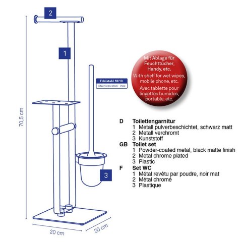 Zestaw toaletowy 70,5 cm