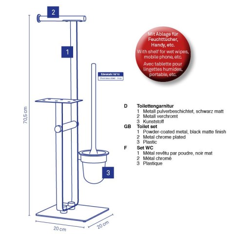 Zestaw toaletowy 70,5 cm