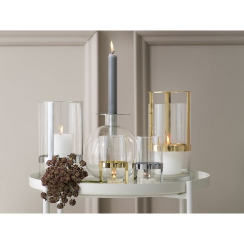 Świecznik/wazonik, wys. 18 cm, srebrny, pudełko prezentowe