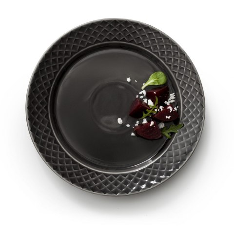 Talerz, szary, ceramika, śred. 27,5 cm