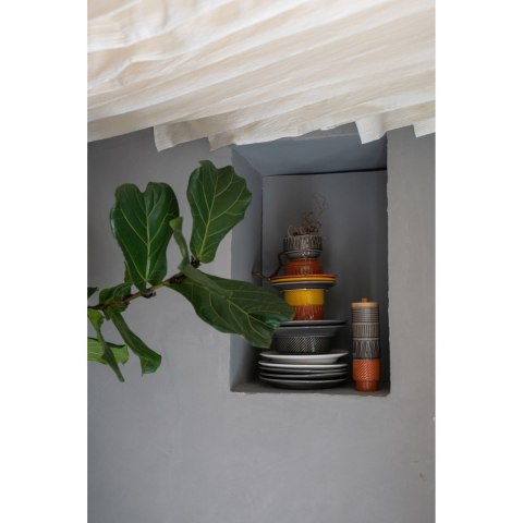 Talerz, szary, ceramika, śred. 27,5 cm