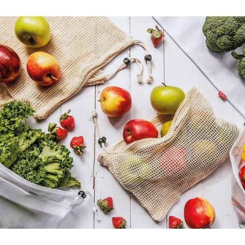 Wielorazowe woreczki na warzywa i owoce 3 sztuki 3 rozmiary