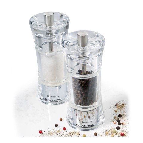 Zestaw 2 młynków do soli i pieprzu, śred. 5,8x14 cm, akrylowe