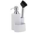 Ceramiczny dozownik do mydła ze szczotką do naczyń KELA 350 ML 10 x 11 x 22 cm biały