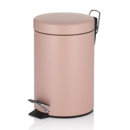 Łazienkowy kosz na śmieci, metal matowy, śred.17 cm, wys. 26 cm, 3,0 l, różowy