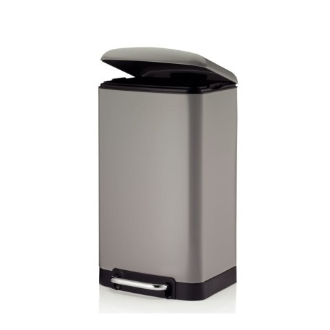 Stalowy kosz na śmieci z pedałem 30 L szary