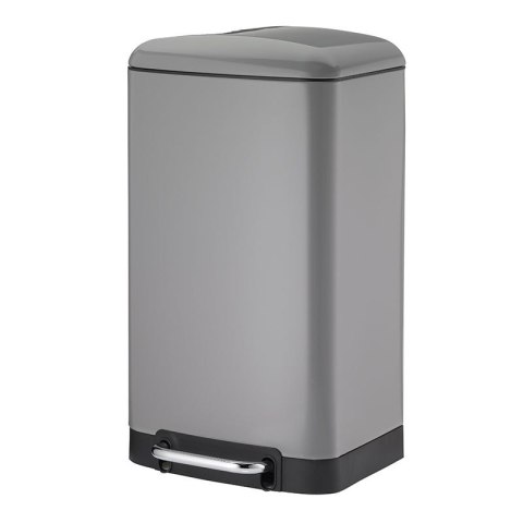 Stalowy kosz na śmieci z pedałem 30 L szary