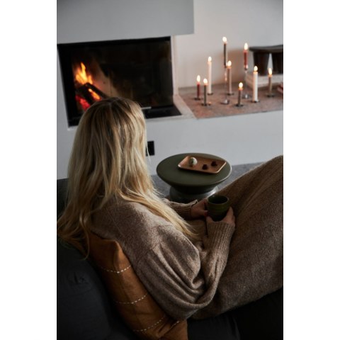 Świecznik, stal/aluminium, śred. 8 x 22,5 cm, srebrny