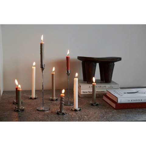 Świecznik, stal/aluminium, śred. 8 x 22,5 cm, srebrny