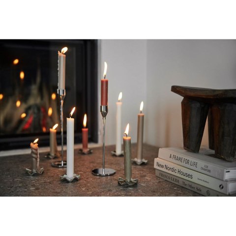 Świecznik, stal/aluminium, śred. 8 x 28 cm, srebrny