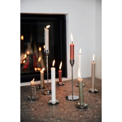 Świecznik, stal/aluminium, śred. 8 x 28 cm, srebrny