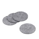4 filcowe podkładki, śred. 10 cm, jasnoszare