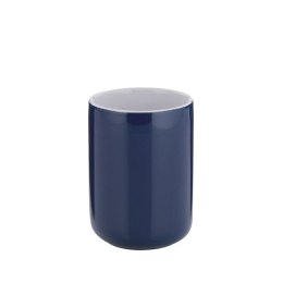 Ceramiczny kubek łazienkowy, śred.7,5 cm, wys. 10 cm, granatowy