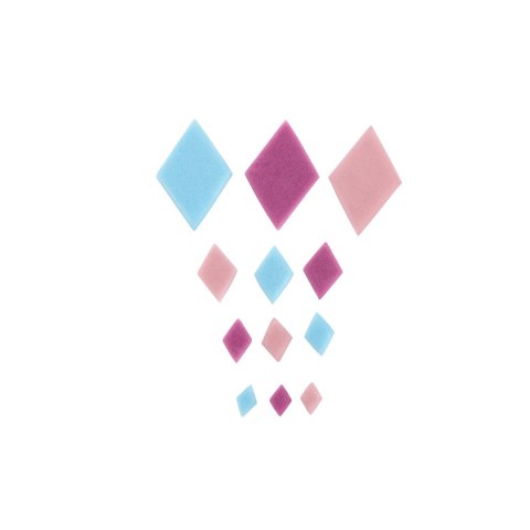 4 wykrawacze do dekoracji z lukru, romby, różowe