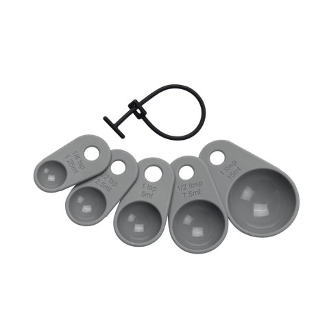 Zestaw miarek silikonowych, 5 sztuk, szare