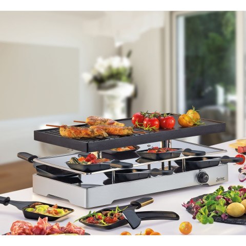Raclette grill stołowy dla 8 osób 2 płyty grzewcze kamienna grillowa SPRING