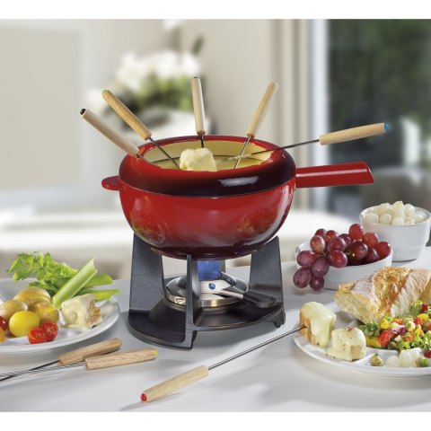 Zestaw do fondue serowego dla 8 osób 2 L SPRING czerwony