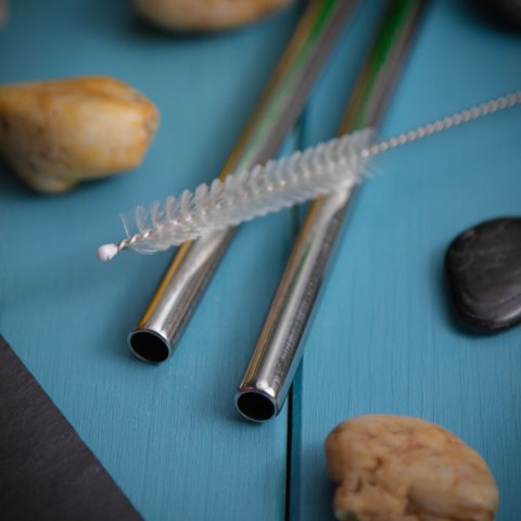 Szerokie stalowe słomki do napojów CILIO 4 sztuki