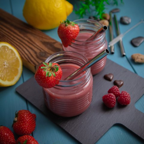 Szerokie stalowe słomki do napojów CILIO 4 sztuki