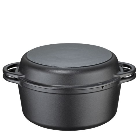 Garnek z pokrywą patelnią grillową KUCHENPROFI żeliwo 5,7 L śred. 26 cm